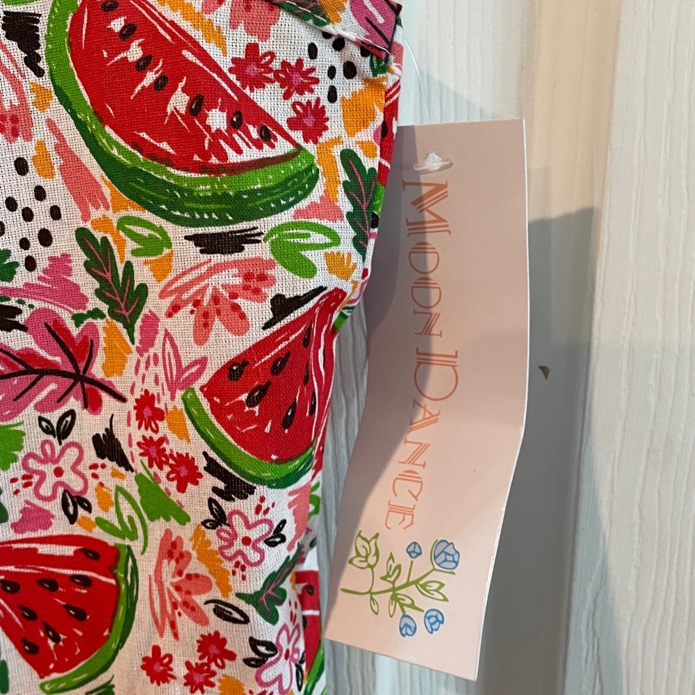 Moon Dance Size Medium Sleeveless V-Neck Watermelon Print Top - Pink/Red NWT - Picture 5 of 9